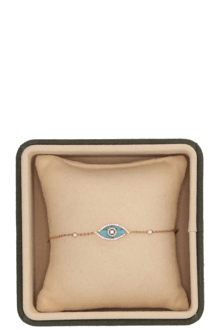 MESSIKA Lucky Eye Bracelet 18k Rose Gold Turquoise Diamonds