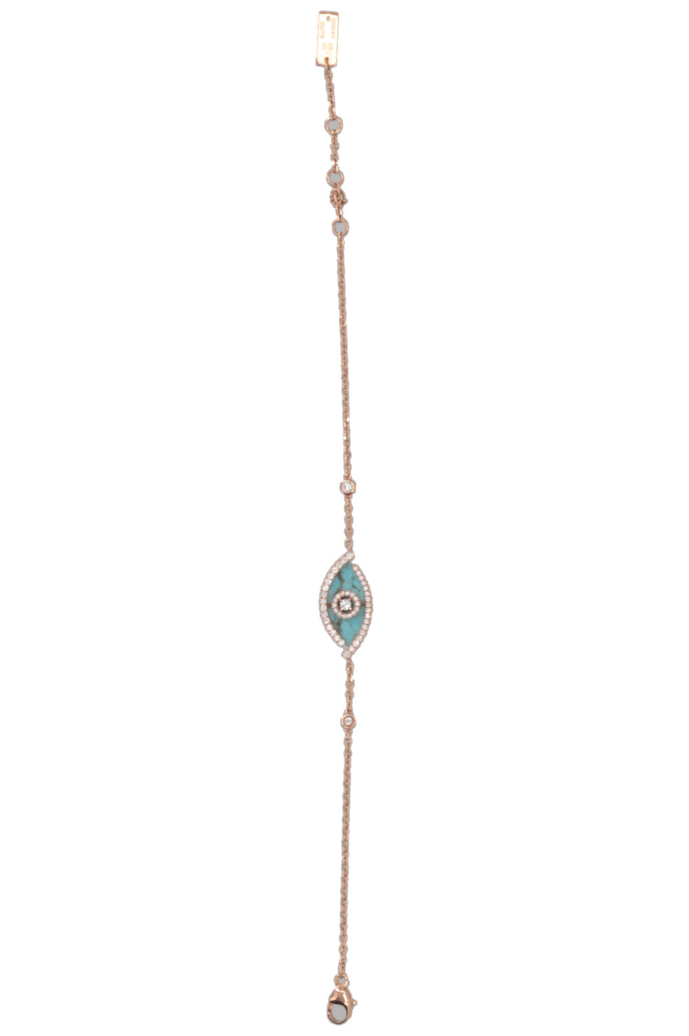 MESSIKA Lucky Eye Bracelet 18k Rose Gold Turquoise Diamonds