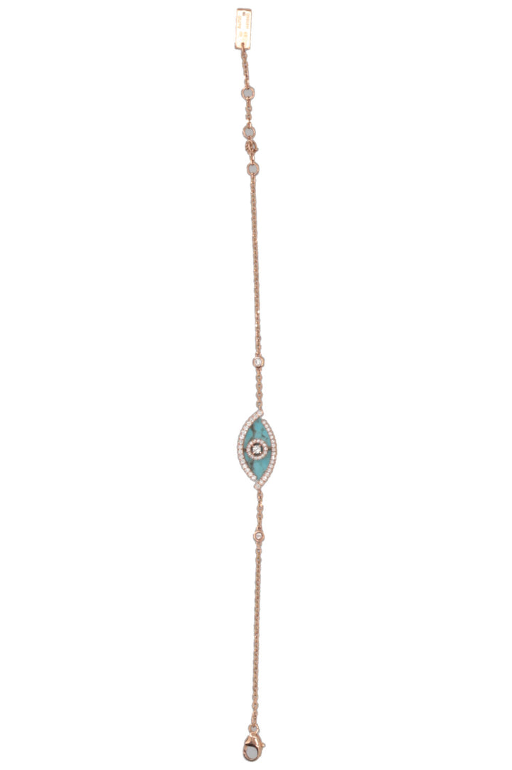 MESSIKA Lucky Eye Bracelet 18k Rose Gold Turquoise Diamonds