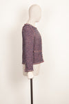 CHANEL Jacket Fantasy Tweed Red&Blue 16P