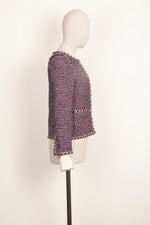 CHANEL Jacket Fantasy Tweed Red&Blue 16P
