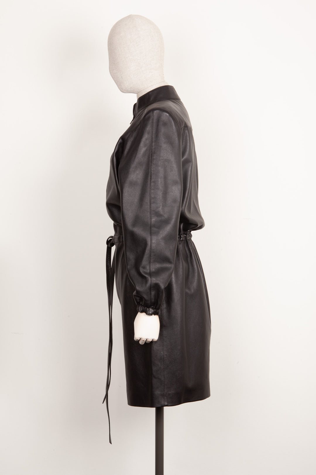SAINT LAURENT Leather Dress Black REAWAKE SAINT LAURENT Leather Dress Black REAWAKE