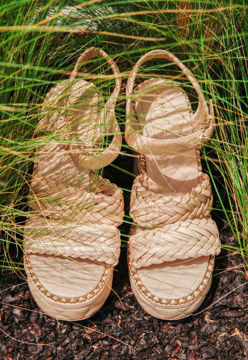CHANEL Wedges Heels Beige