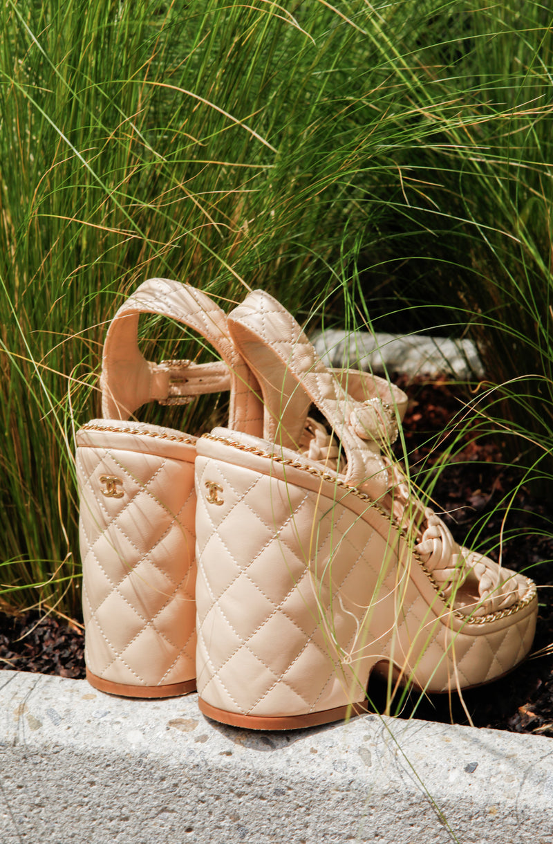 CHANEL Wedges Heels Beige