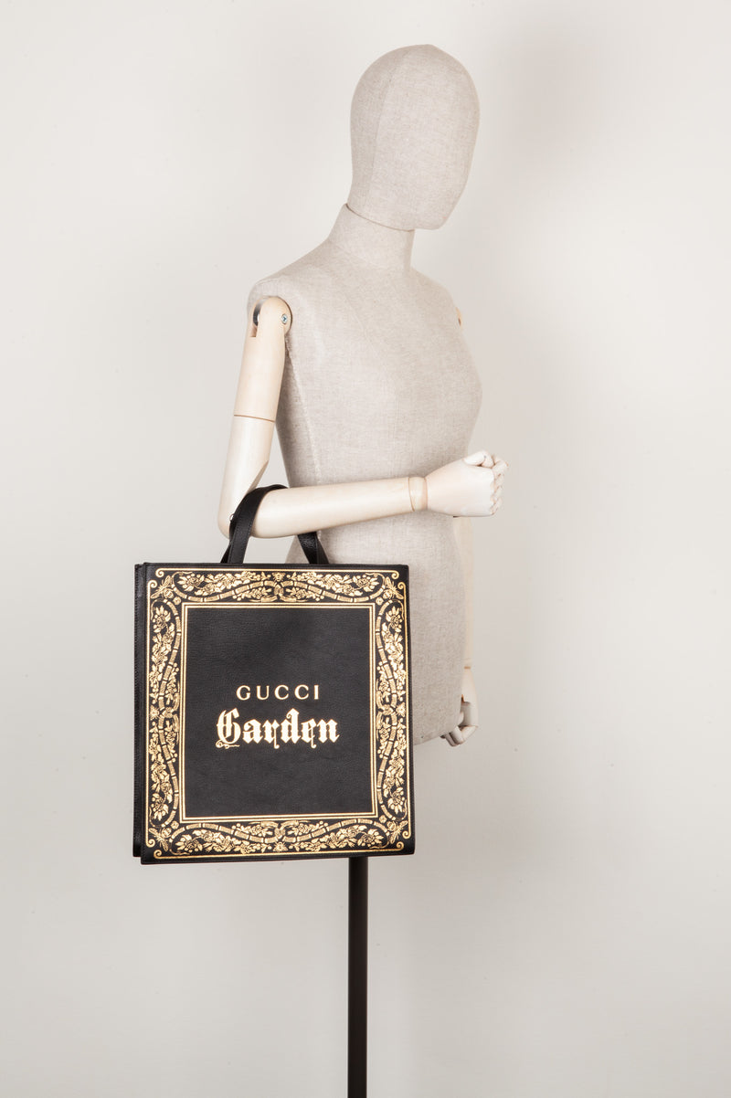 GUCCI Butterfly Convertible Soft Open Tote Black