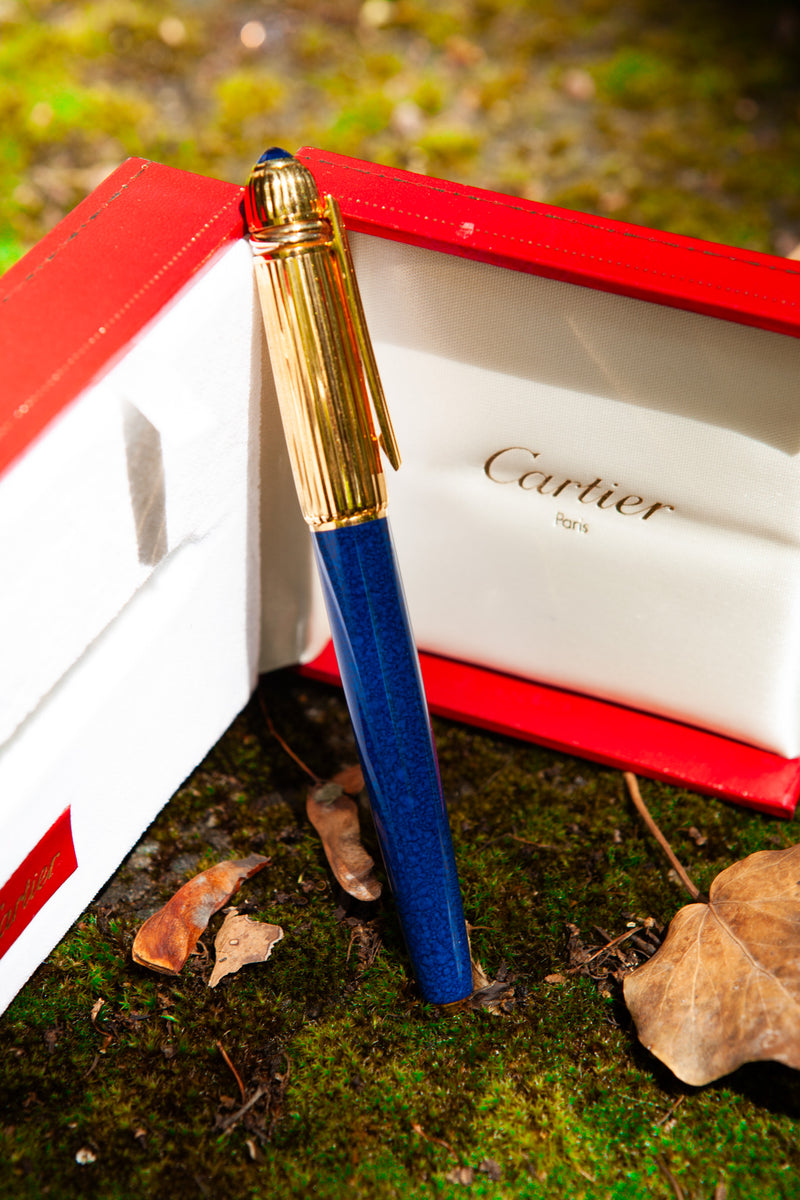 CARTIER Pasha de Cartier Fountain Pen Gold & Blue