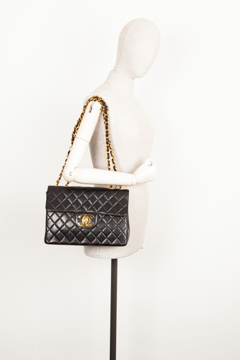 CHANEL Single Flap Bag Jumbo Black