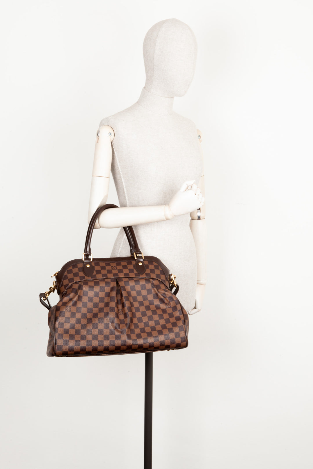 LOUIS VUITTON 2010 Trevi Handbag Damier Ebene Canvas