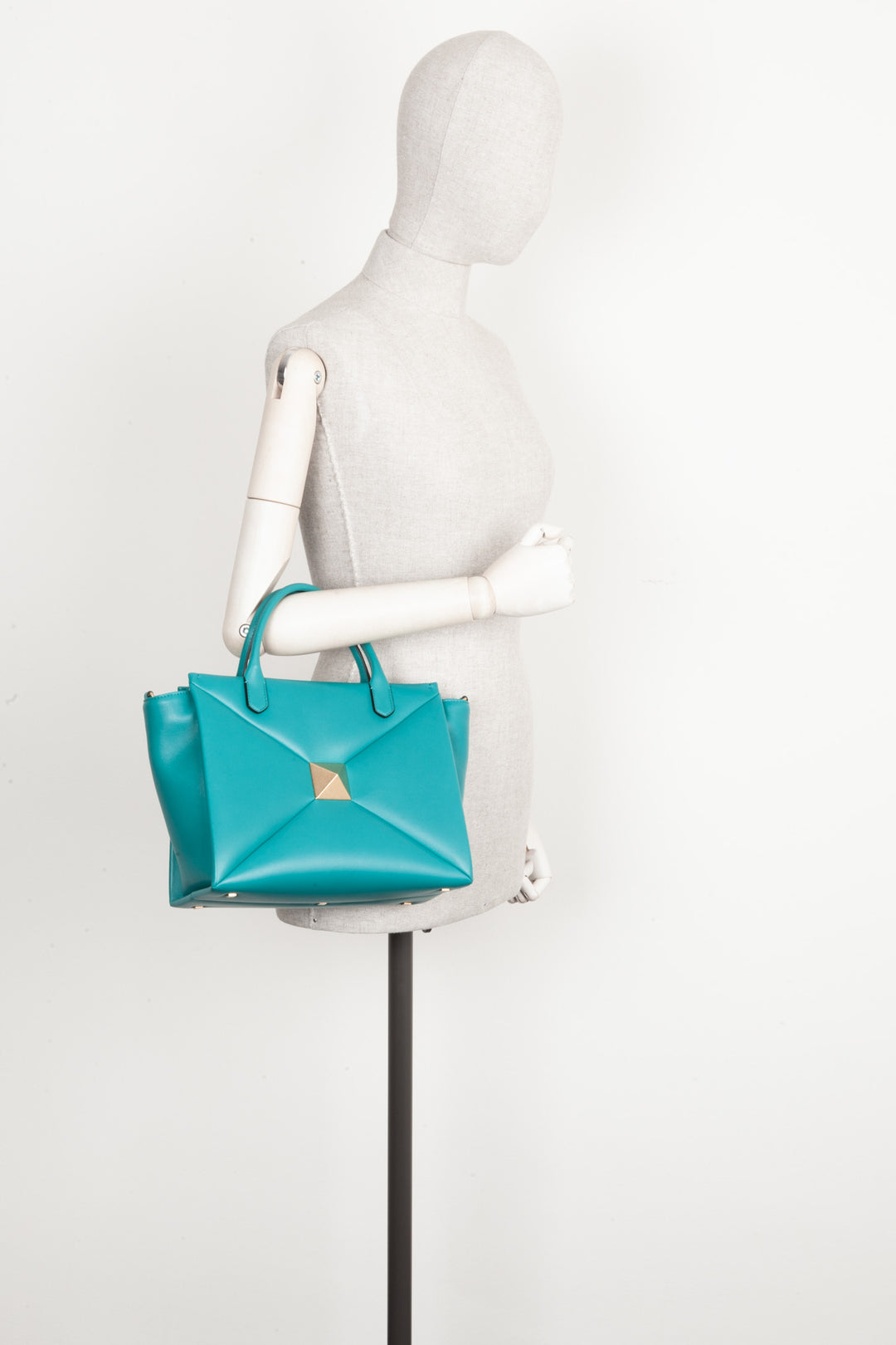 VALENTINO Roman One Stud Tote Bag Emerald