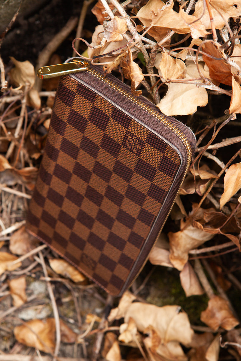 LOUIS VUITTON Grande Zip Around Wallet Damier Ebene