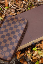 LOUIS VUITTON Grande Zip Around Wallet Damier Ebene