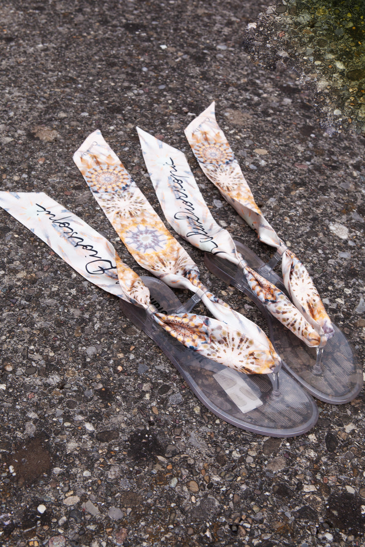 CHRISTIAN DIOR Scarf Sandals Rubber