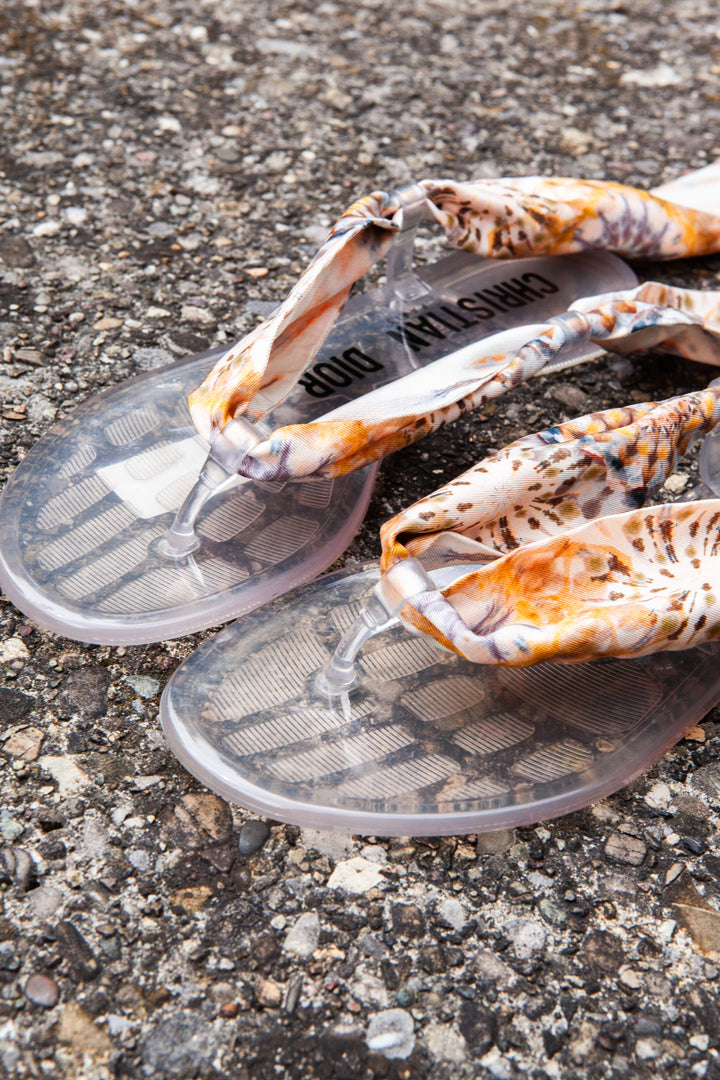 CHRISTIAN DIOR Scarf Sandals Rubber