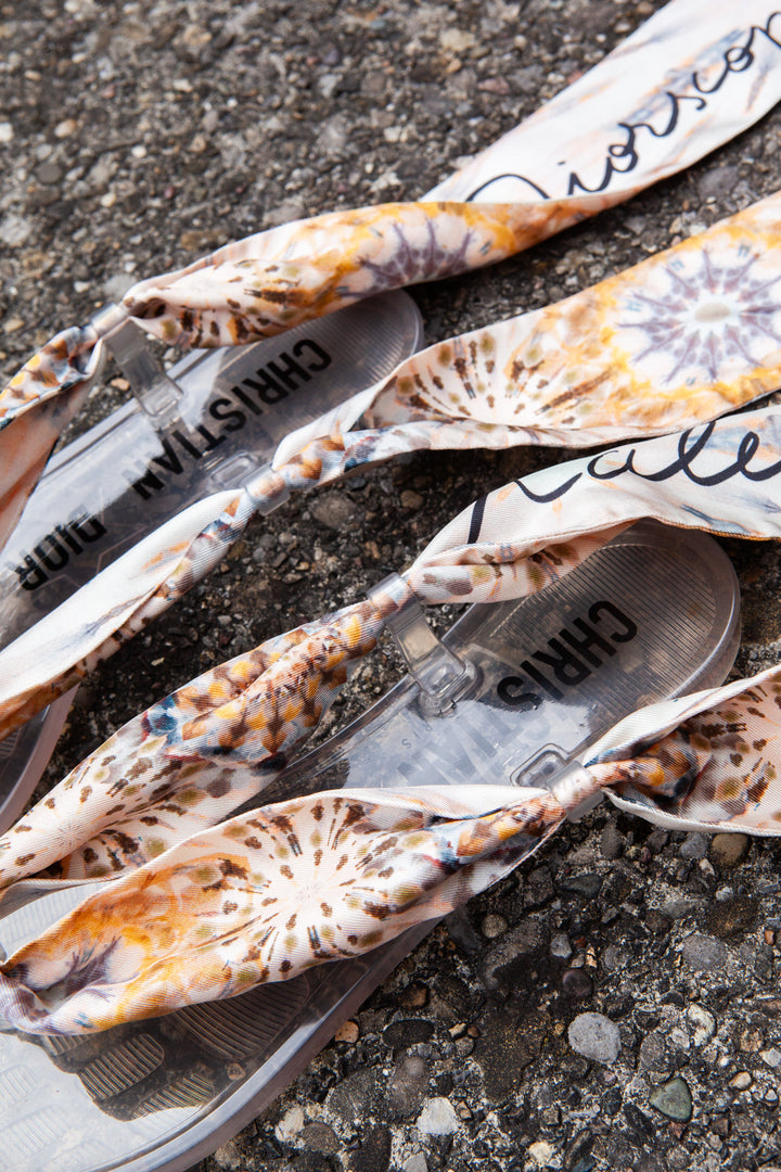 CHRISTIAN DIOR Scarf Sandals Rubber