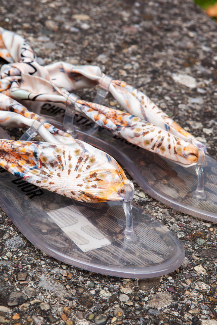 CHRISTIAN DIOR Scarf Sandals Rubber