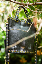VALENTINO Rockstud Flip Lock Bucket Bag Black