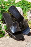 GUCCI Rubber Slide Sandals Black