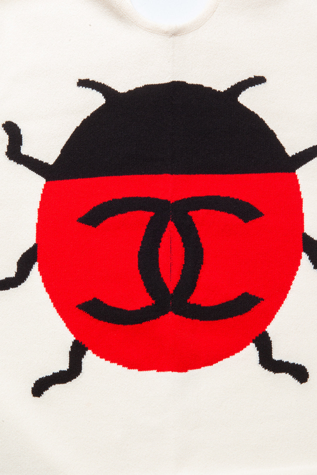 CHANEL Ladybug Knit Top White