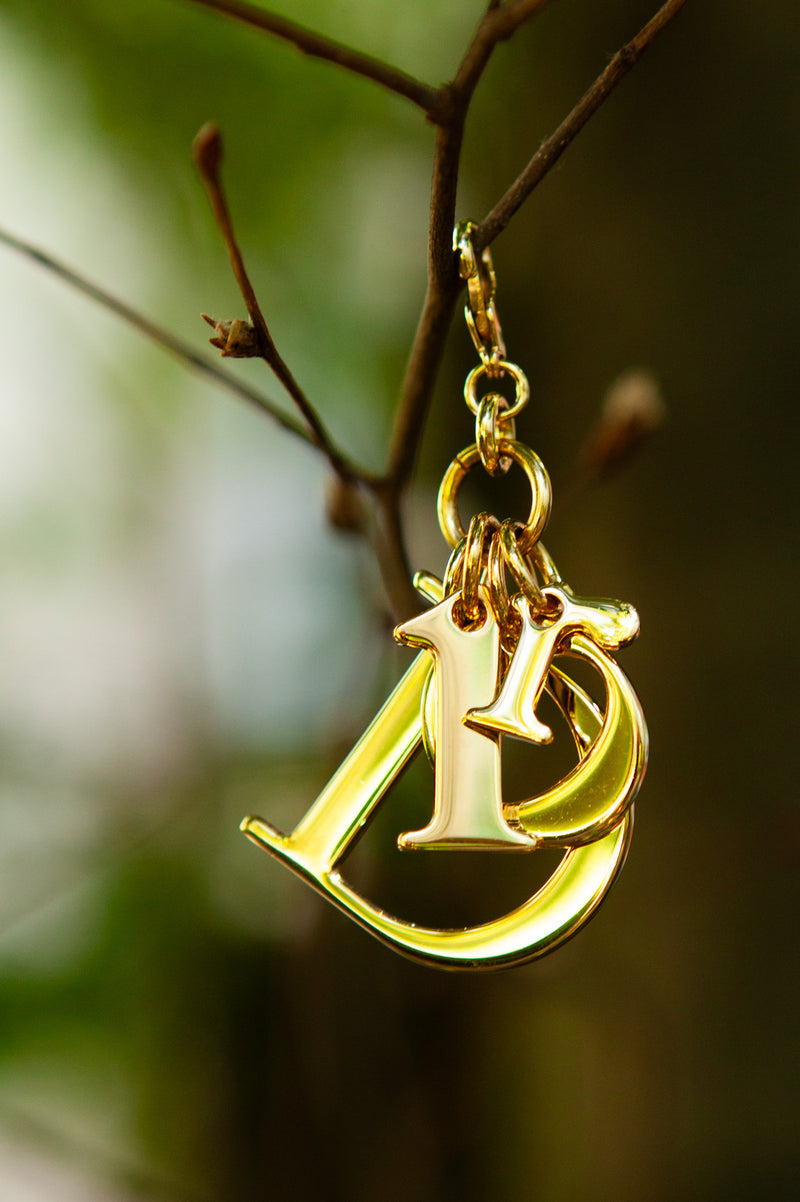 CHRISTIAN DIOR Lady Dior Bag Charm Gold