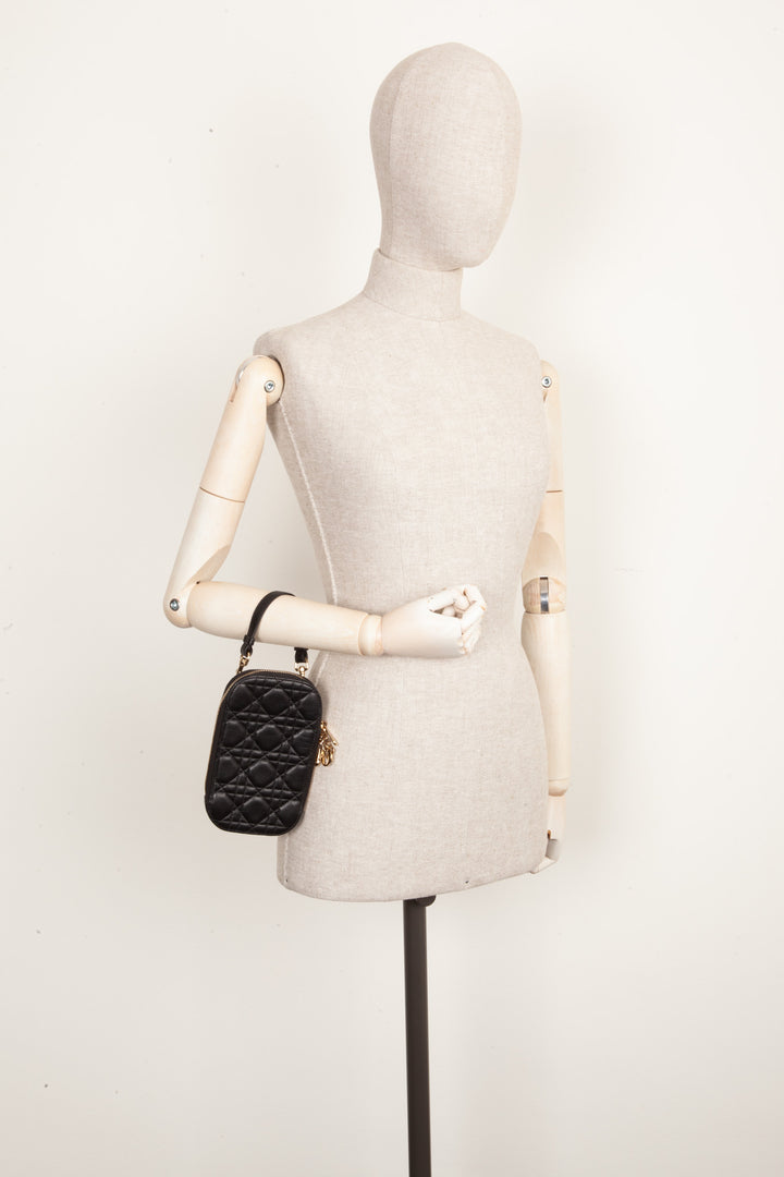 CHRISTIAN DIOR Support de téléphone Lady Dior Noir