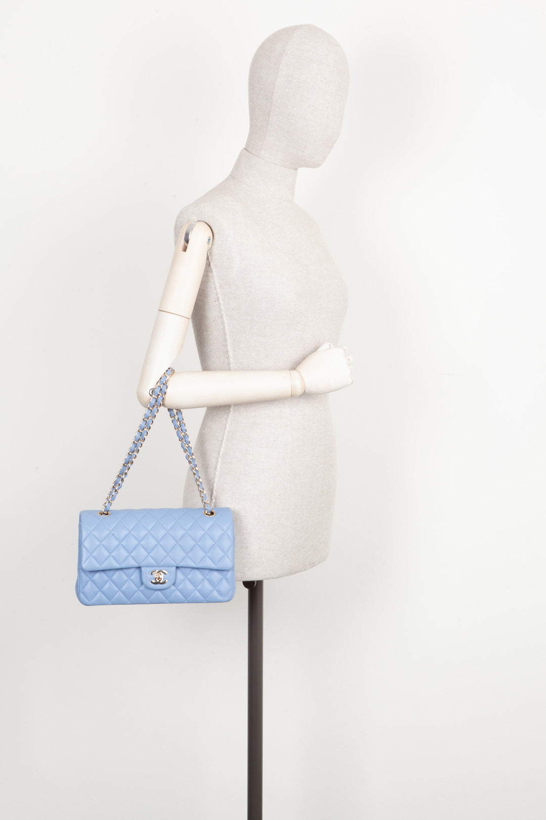 CHANEL Double Flap Bag Sky Blue