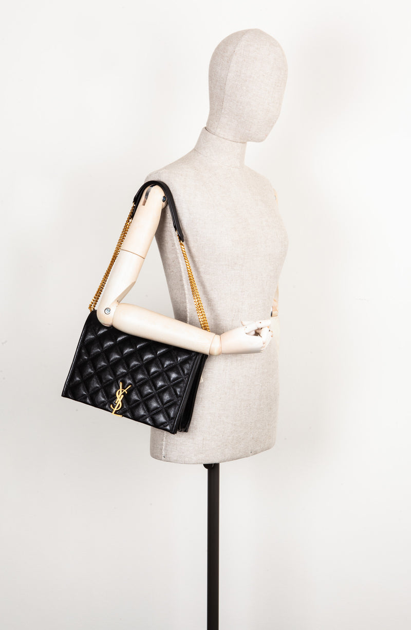SAINT LAURENT Becky Shoulder Bag Quilted Black