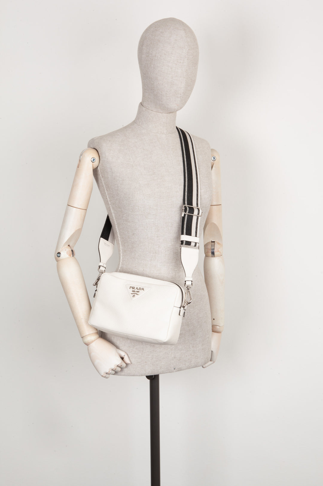 PRADA Flou Crossbody Bag White