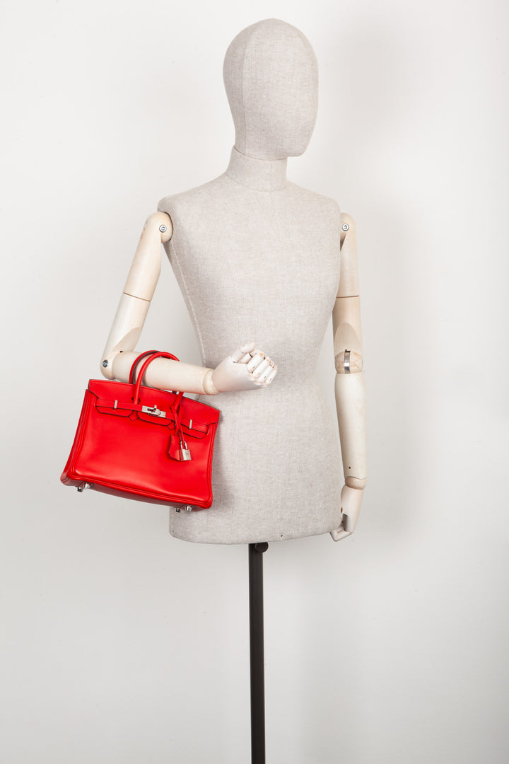 HERMÈS Birkin 25 Jonathan Leather Rouge de Coeur