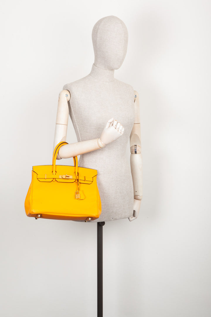 HERMÈS Horseshoe Birkin 30 Epsom Jaune D'Or