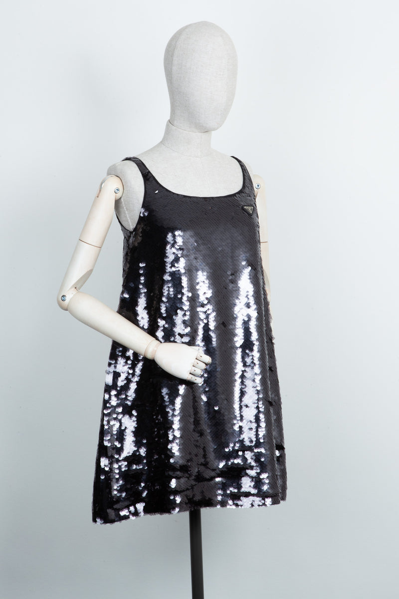 PRADA Dress Sequins Black
