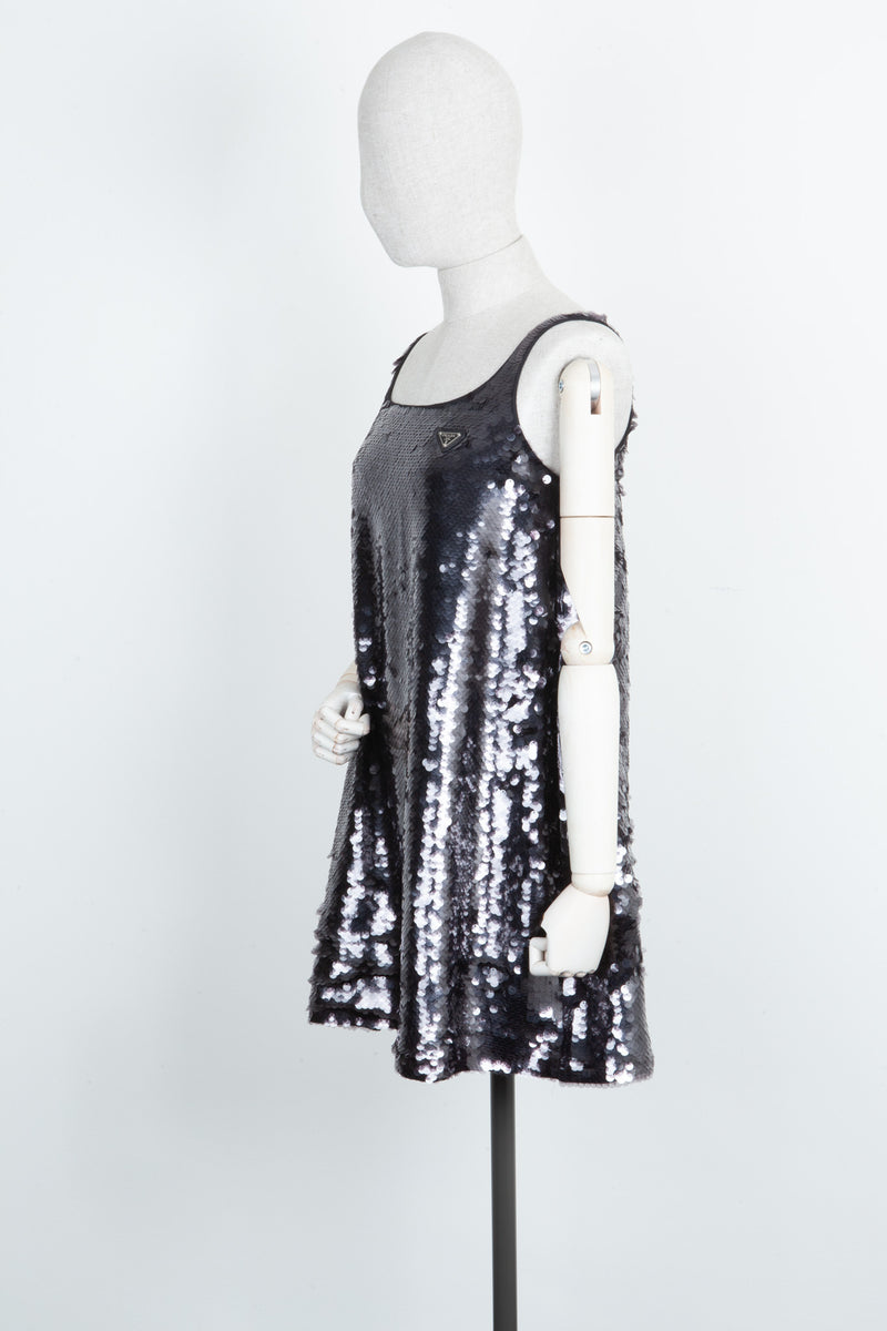 PRADA Dress Sequins Black