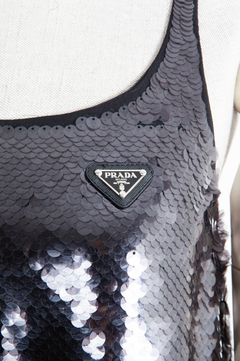 PRADA Dress Sequins Black