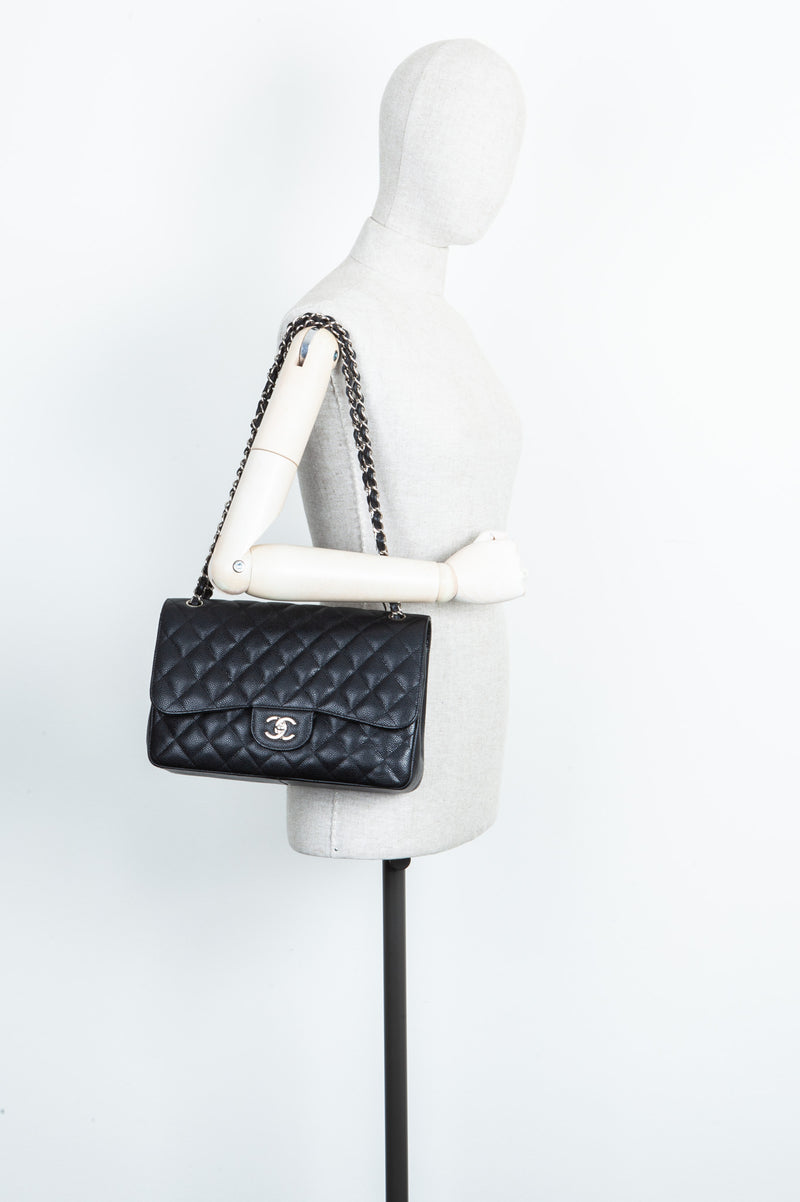 CHANEL Double Flap Bag Caviar Large