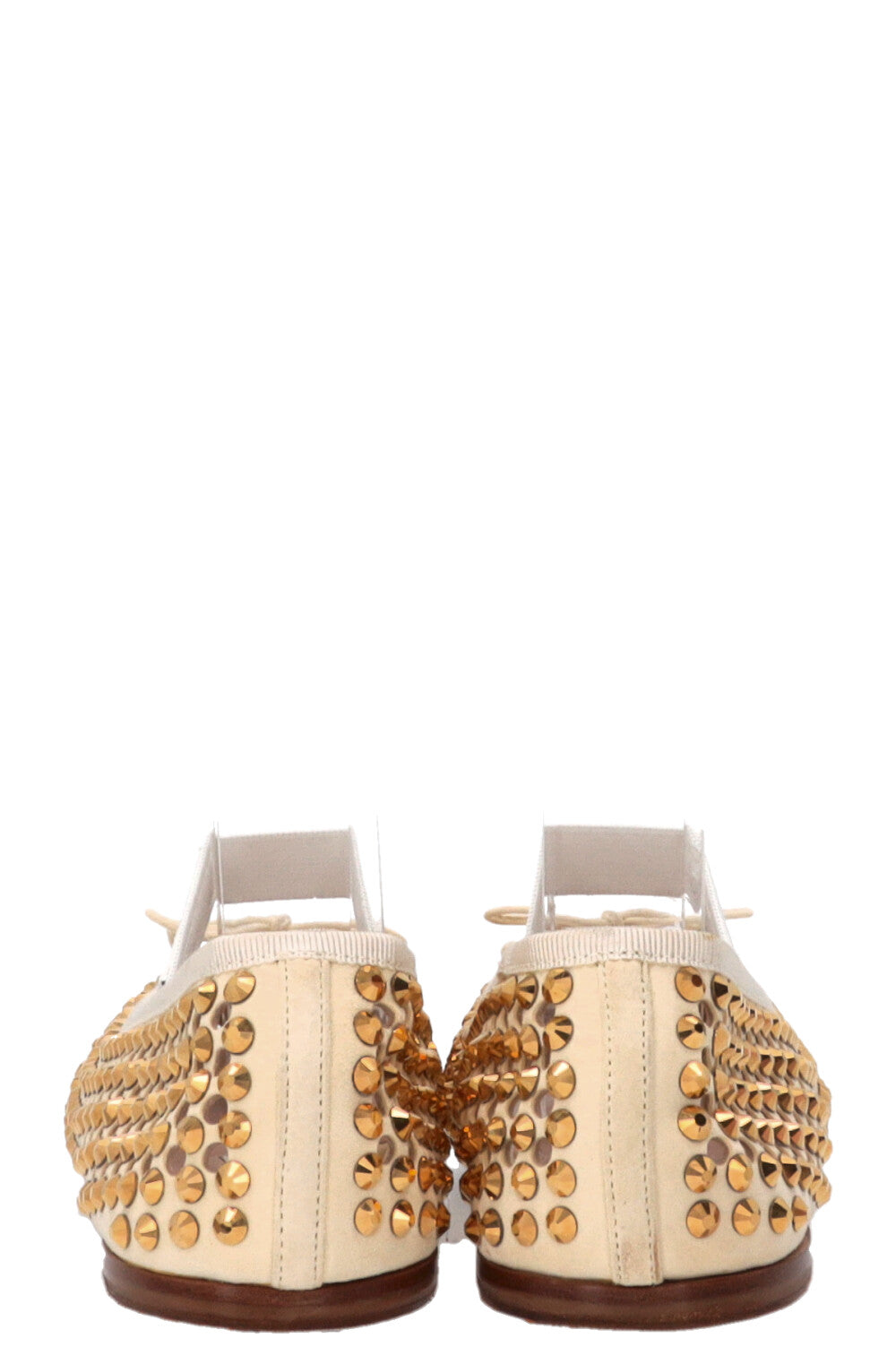 MIU MIU Ballerines Cuir Cloutées Dorées
