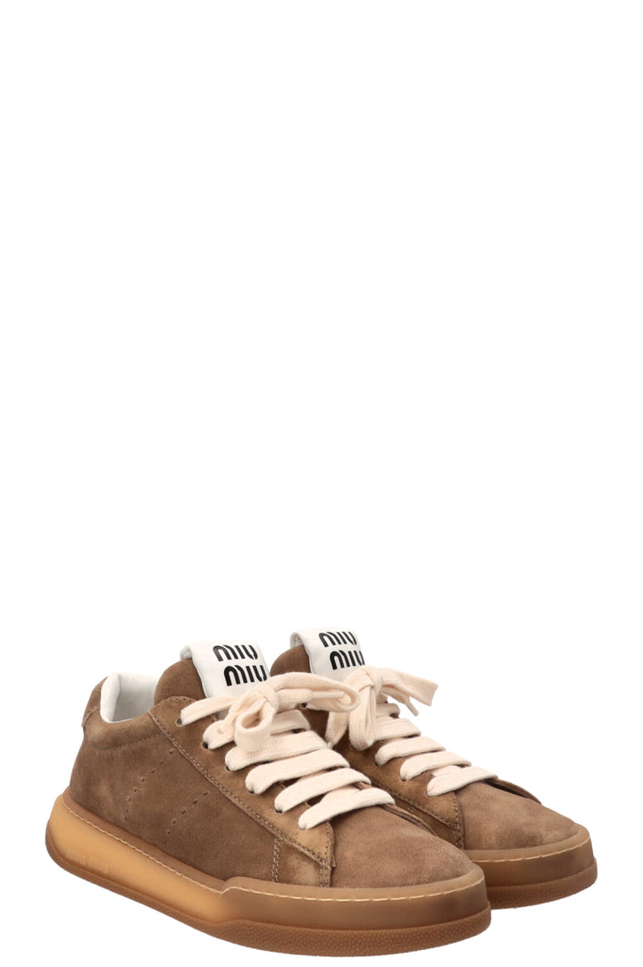 MIUMIU Bleached Sneakers Suede Sand