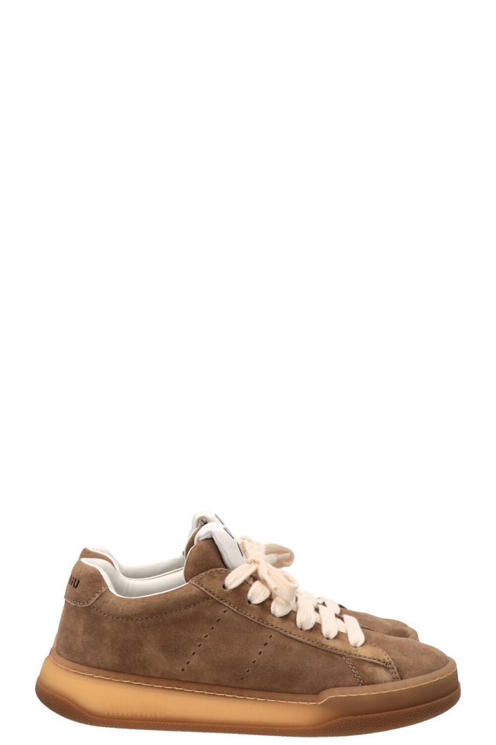 MIUMIU Bleached Sneakers Suede Sand