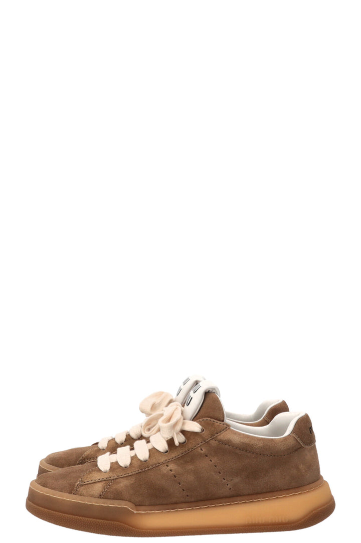 MIUMIU Bleached Sneakers Suede Sand
