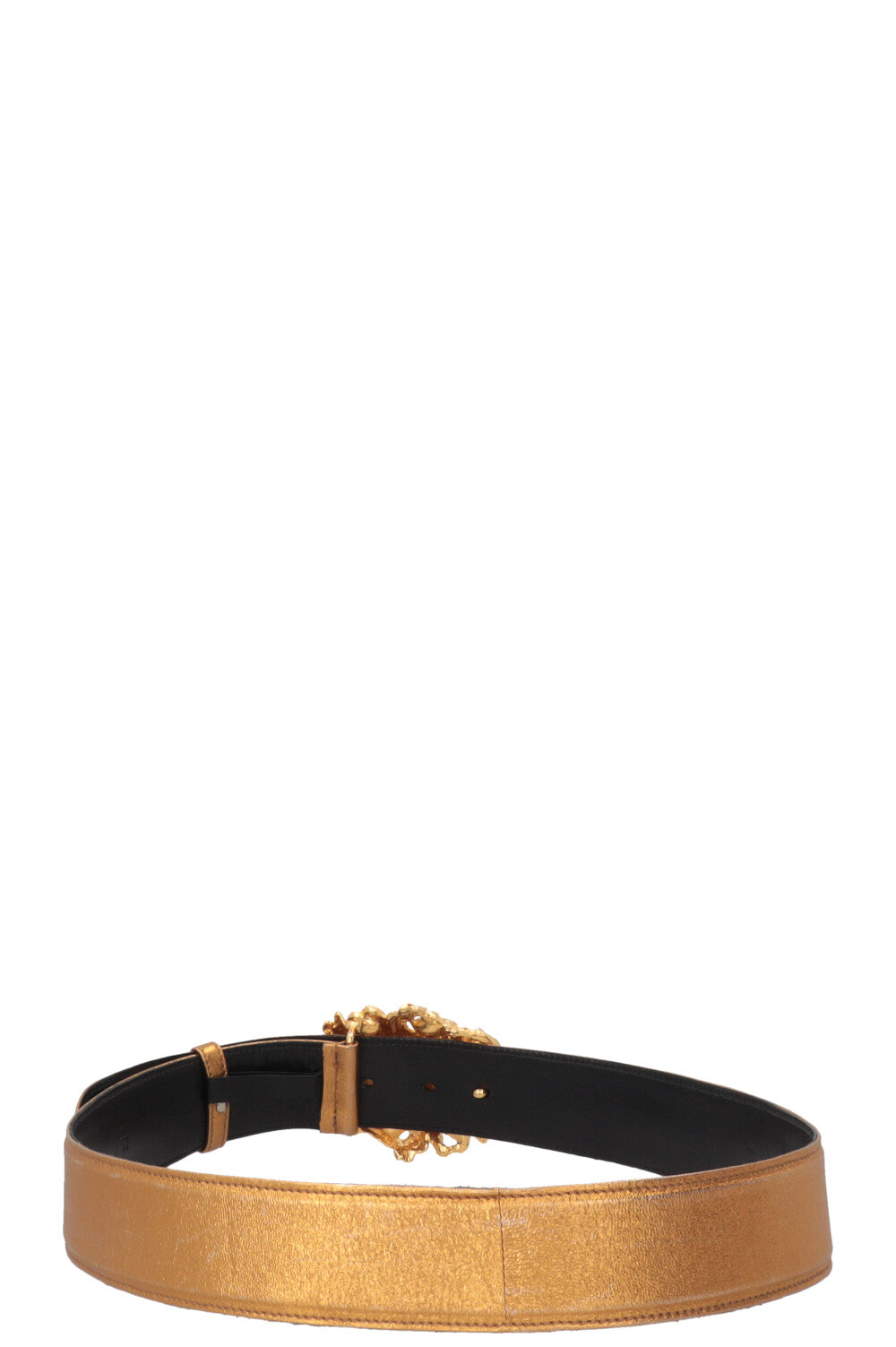 MIU MIU Crystal Buckle Belt Leather Gold