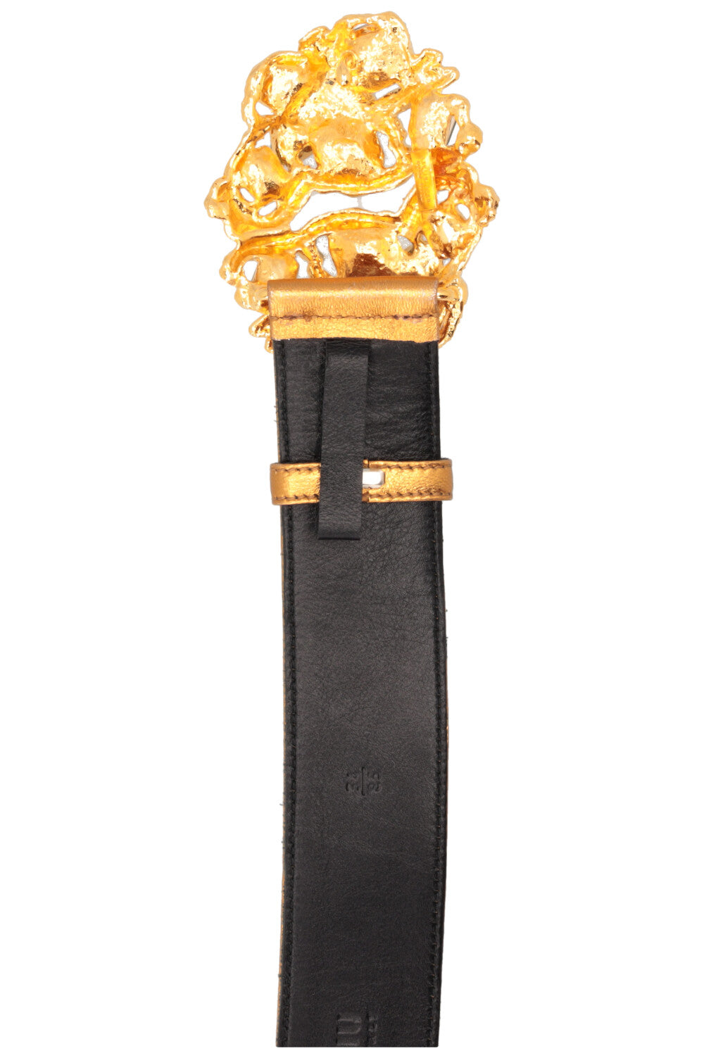 MIU MIU Crystal Buckle Belt Leather Gold