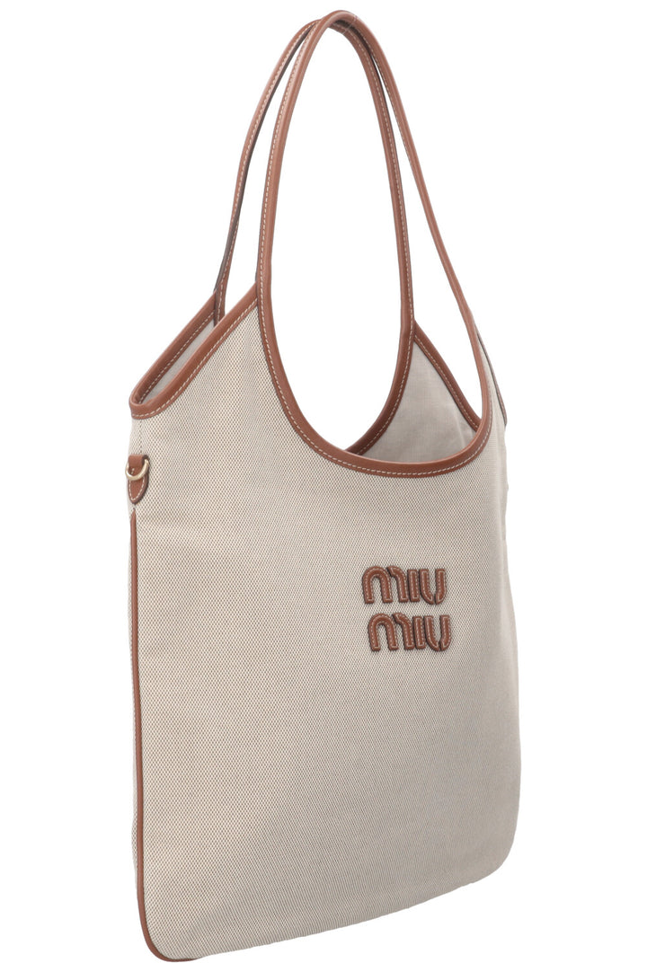 MIU MIU Ivy Shopper Canvas Brown