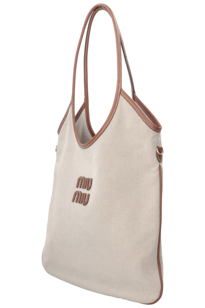 MIU MIU Ivy Shopper Canvas Brown