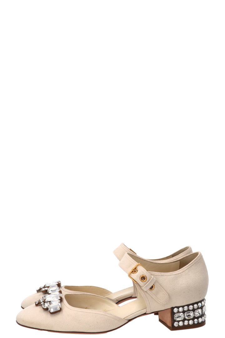 MIUMIU Mary Jane Sandals Ivory