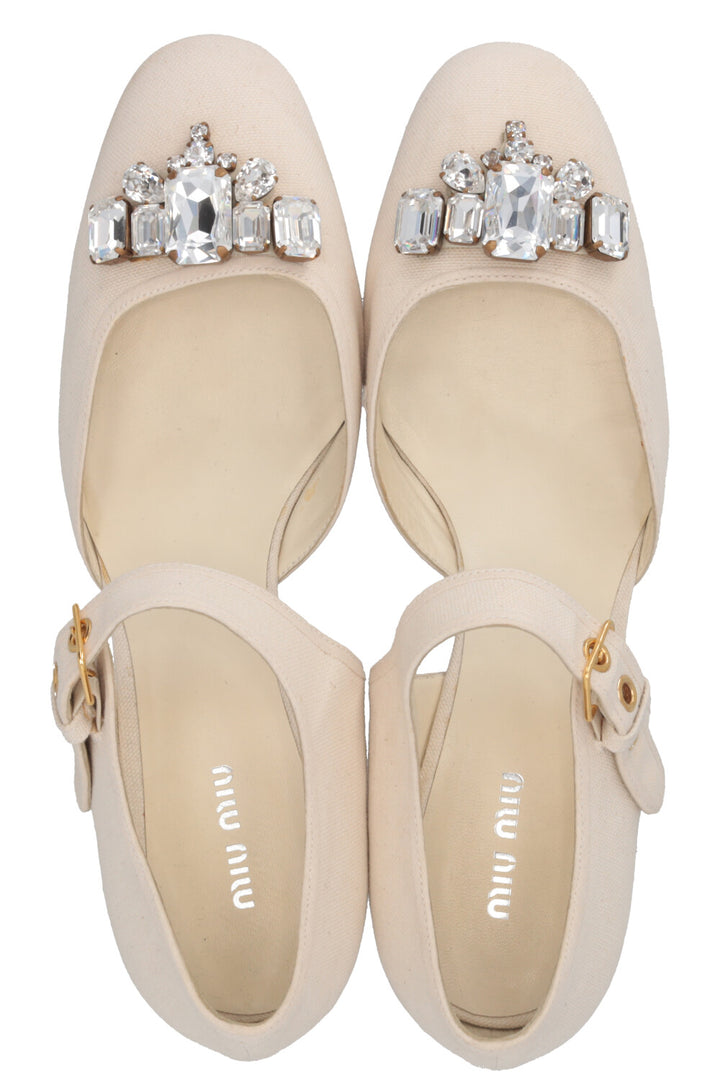 MIUMIU Mary Jane Sandals Ivory