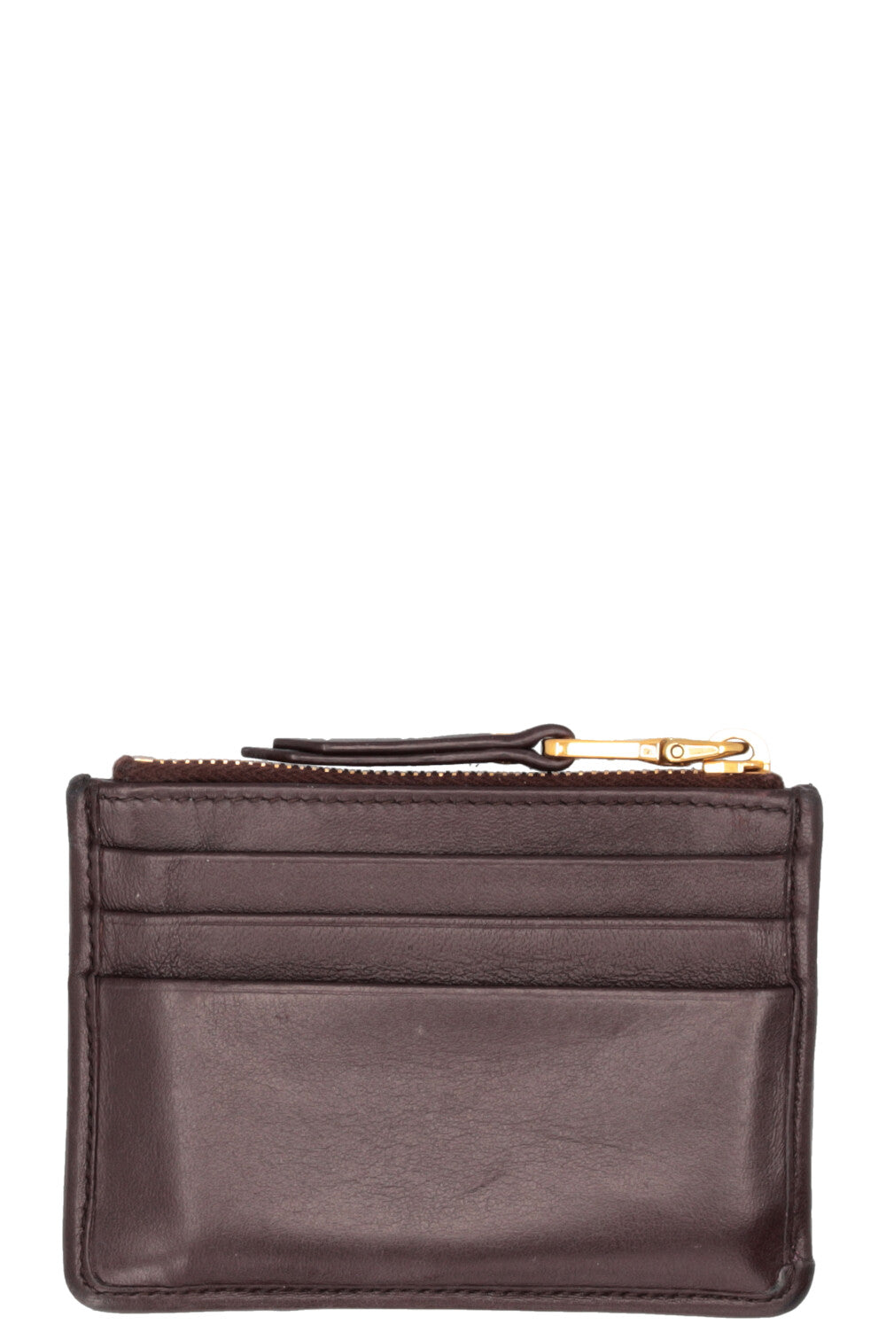 Porte-cartes MIU MIU Matelassé en cuir marron