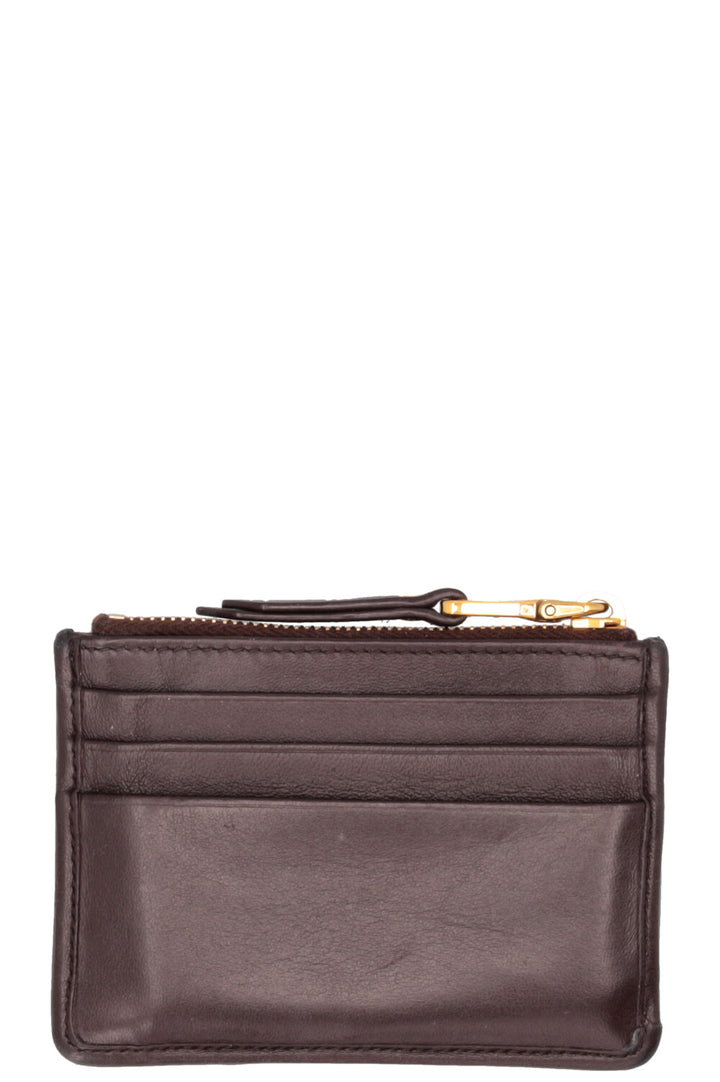 Porte-cartes MIU MIU Matelassé en cuir marron