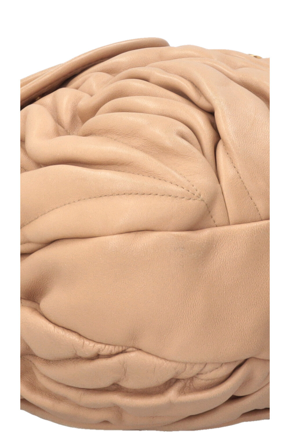 MIUMIU Matelassé Coffer Hobo Bag Leather Beige