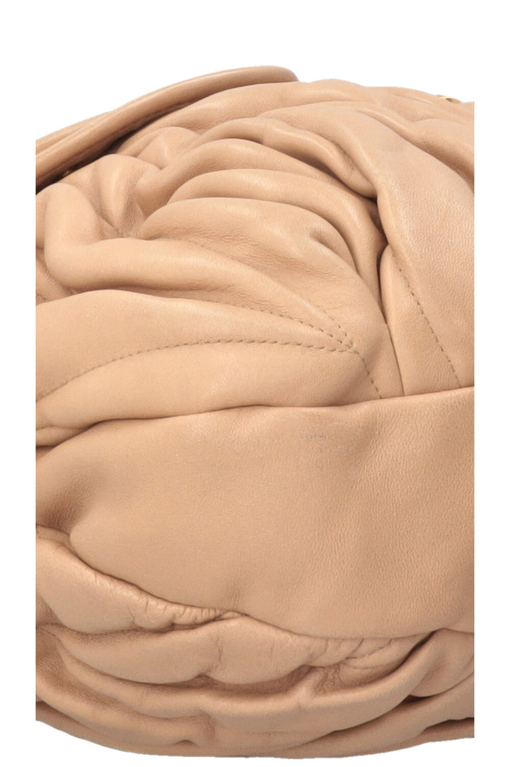 MIUMIU Matelassé Coffer Hobo Bag Leather Beige
