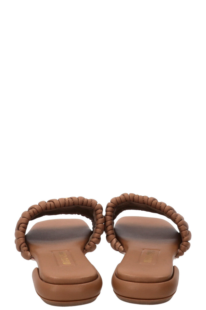 MIUMIU Matelassé Slides Leather Caramel