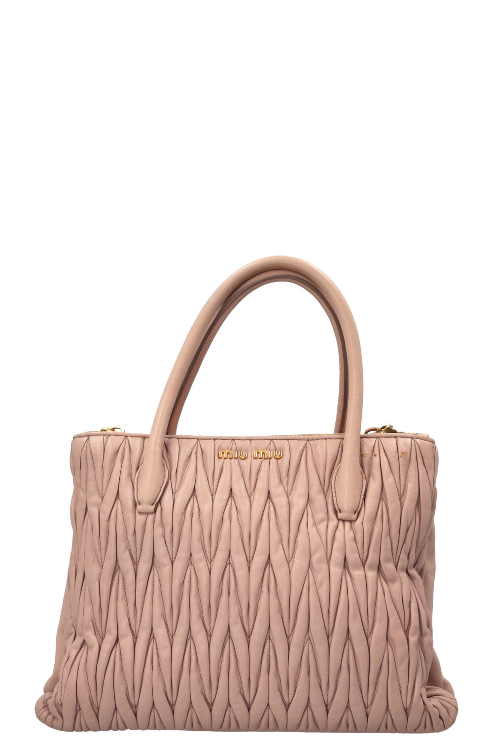 Sac cabas MIU MIU en cuir nappa matelassé rose