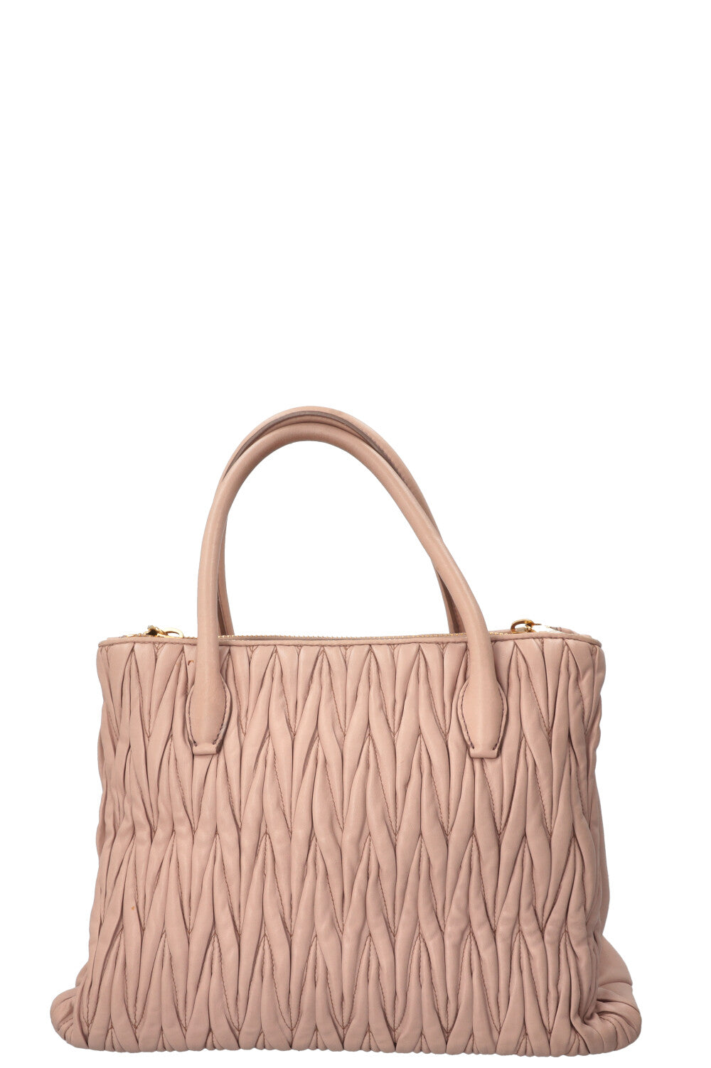Sac cabas MIU MIU en cuir nappa matelassé rose
